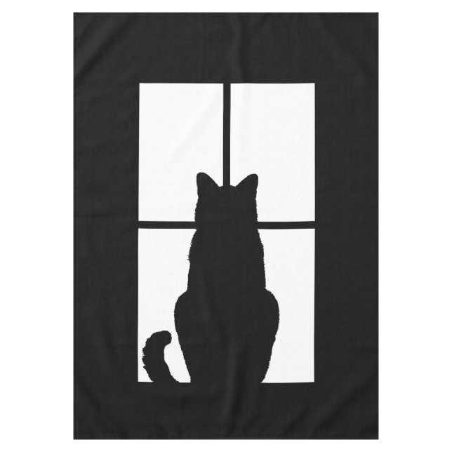 Black Cat Click to Customize Window Colour Option Tablecloth (Front)