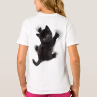 Black Cat Climbing On Human Back