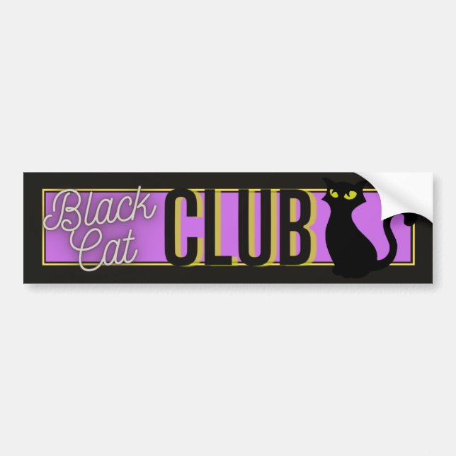Black Cat Club Bumper Sticker (Front)