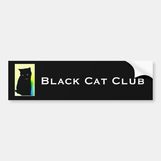 Black Cat Club Bumper Sticker (Front)