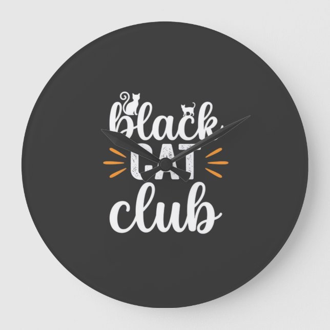 Black Cat Club Halloween Design Large Clock (Front)