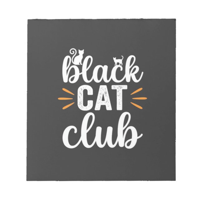Black Cat Club Halloween Design Notepad (Front)