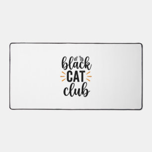 Black Cat Club Vintage Cat Lover Vector Design_1 Desk Mat