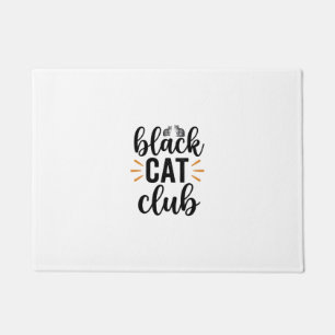 Black Cat Club Vintage Cat Lover Vector Design_1 Doormat