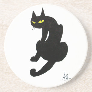 BLACK CAT COASTER