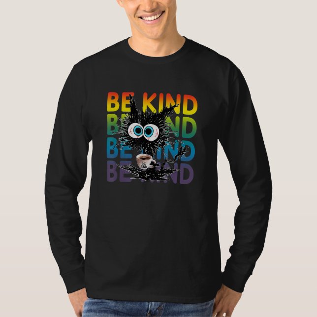 Black Cat Coffee Be Kind T-Shirt (Front)