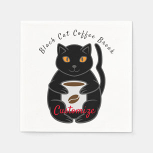Black Cat Coffee Break Thunder_Cove Napkin