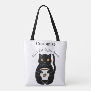 Black Cat Coffee Break Thunder_Cove Tote Bag