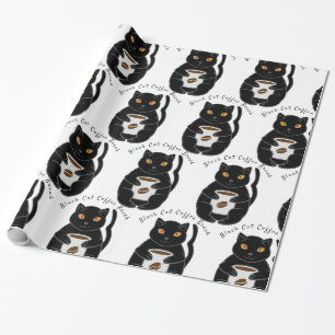 Black Cat Coffee Break Thunder_Cove  Wrapping Paper