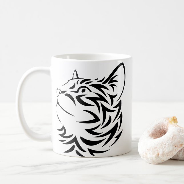 black cat coffee mug (With Donut)