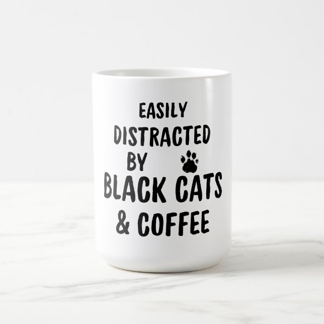 Black Cat Coffee Mug – Easily Distracted by Black  (Center)