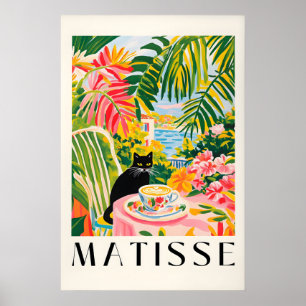 Black Cat Coffee Print Henri Matisse Style Kitchen