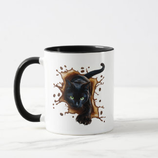 Black Cat Coffee Splash Mug