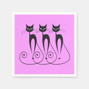 Black cat comic napkin