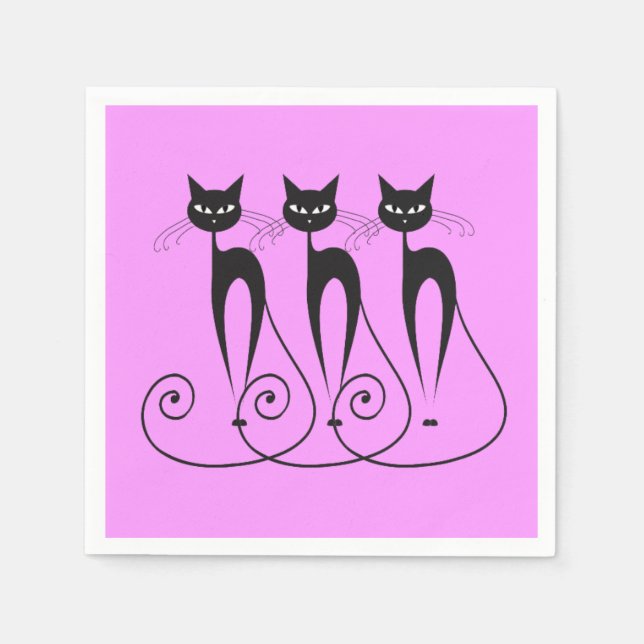 Black cat comic napkin (Front)