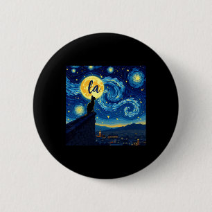Black Cat Comma La Kamala Harris Halloween Starry 2 Inch Round Button