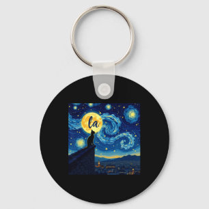 Black Cat Comma La Kamala Harris Halloween Starry Keychain