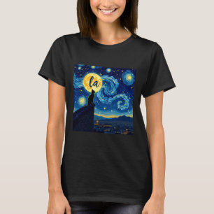 Black Cat Comma La Kamala Harris Halloween Starry T-Shirt