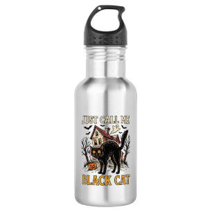 Black Cat Costume Haunted House Funny Halloween Sh 532 Ml Water Bottle