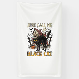 Black Cat Costume Haunted House Funny Halloween Sh Banner