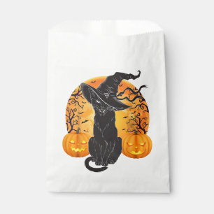 Black Cat Costume Scary Halloween Witch Hat _Moon Favour Bag