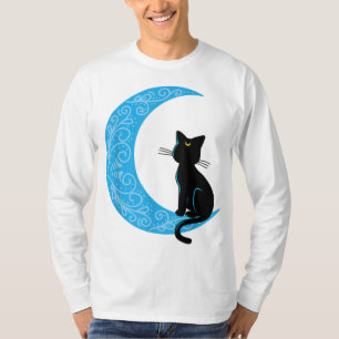 Black Cat Crescent Moon Sailor Mom T-Shirt