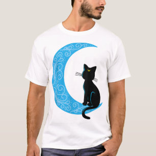 Black Cat Crescent Moon Sailor Mom T-Shirt