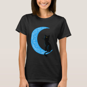 Black Cat Crescent Moon Sailor Mom T-Shirt