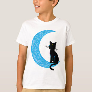 Black Cat Crescent Moon Sailor Mom T-Shirt