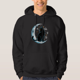 Black Cat Crescent Sailor-Moon Phases Astrology Pe Hoodie