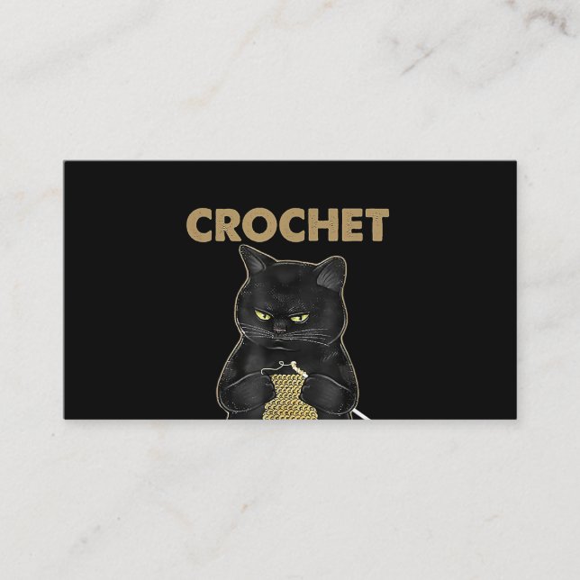 Black Cat Crochet Because Murder Is Wrong Business Card (Front)