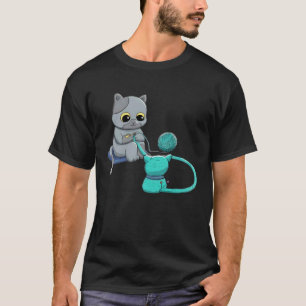 Black Cat Crochet Because Murder Is Wrong Crocheti T-Shirt