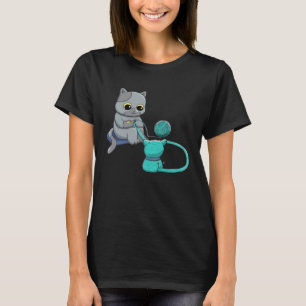 Black Cat Crochet Because Murder Is Wrong Crocheti T-Shirt