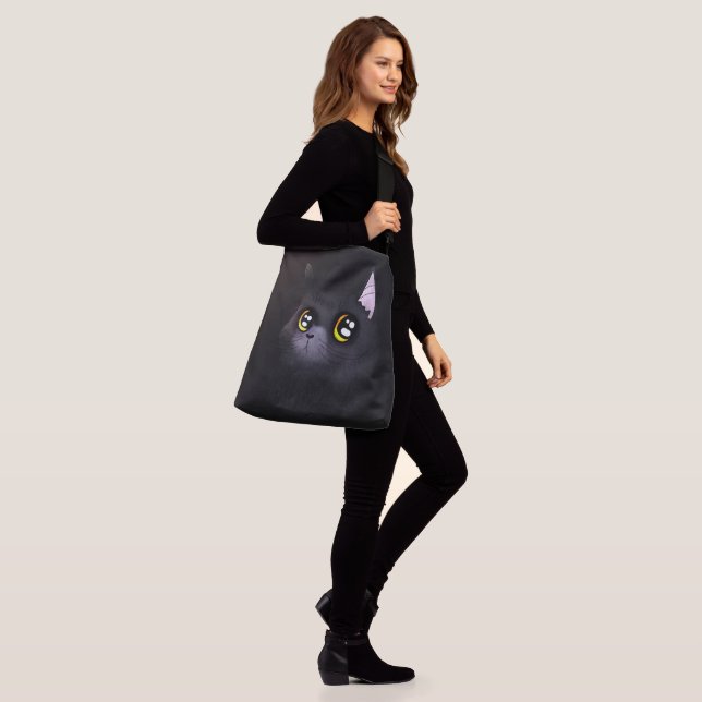 Black cat crossbody bag (On Model)
