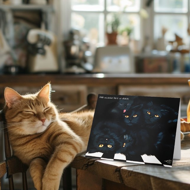 Black Cat Cuddle Card (Creator Uploaded)