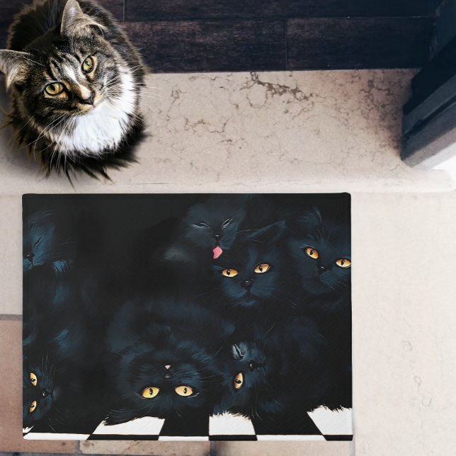 Black Cat Cuddle Doormat (Creator Uploaded)
