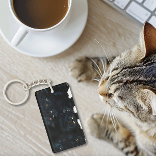 Black Cat Cuddle Keychain