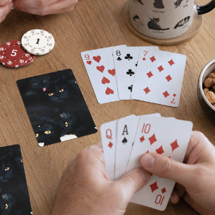 Black Cat Cuddle Pile Felines Cute Playing Cards