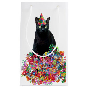 Black Cat Curly Ribbons Gift Bag