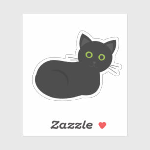 Black cat Custom-Cut Vinyl Stickers