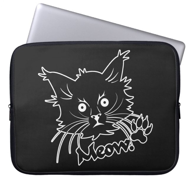 Black Cat custom laptop sleeve (Front)