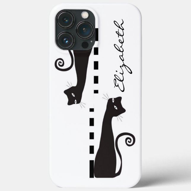 Black Cat Custom Monogram Case-Mate iPhone Case (Back)