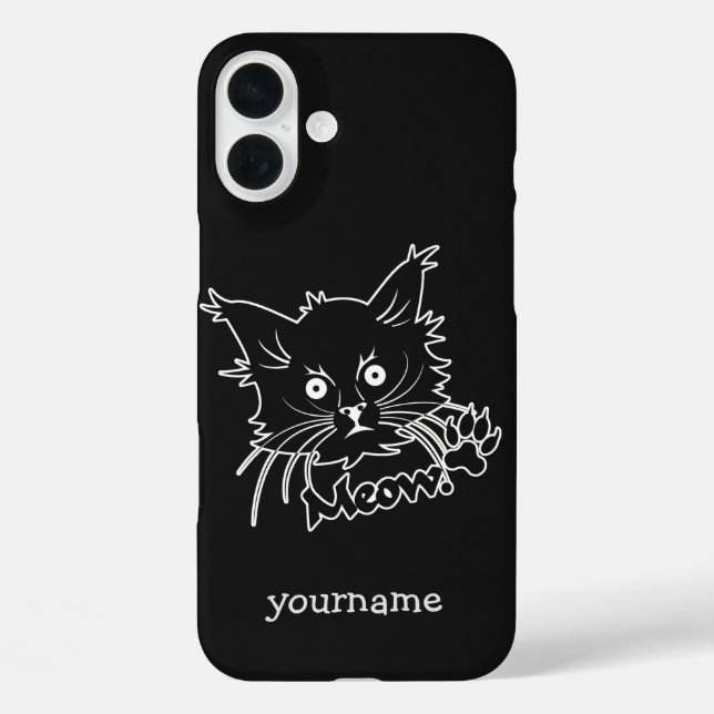 Black Cat custom monogram phone cases (Back)