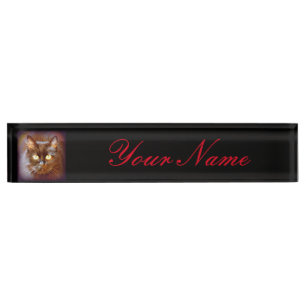 black cat customized nameplate