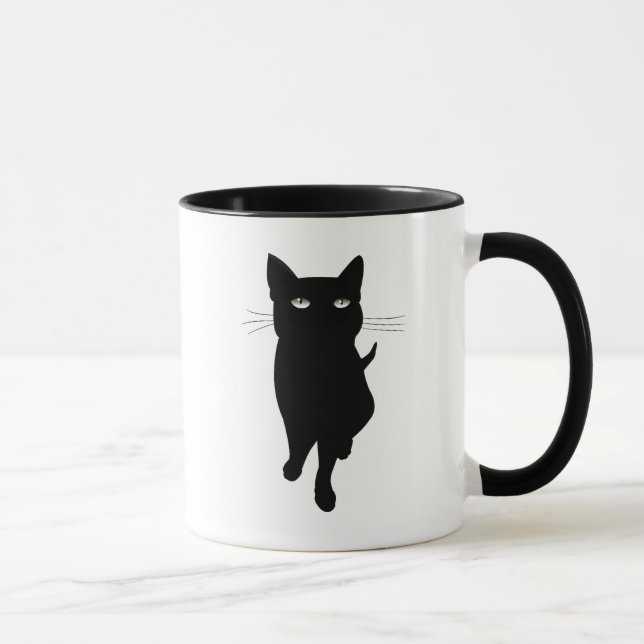 Black cat cute feline mug (Right)