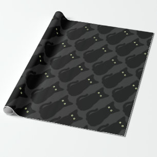 Black cat, cute kitten, spooktacular fun classic   wrapping paper