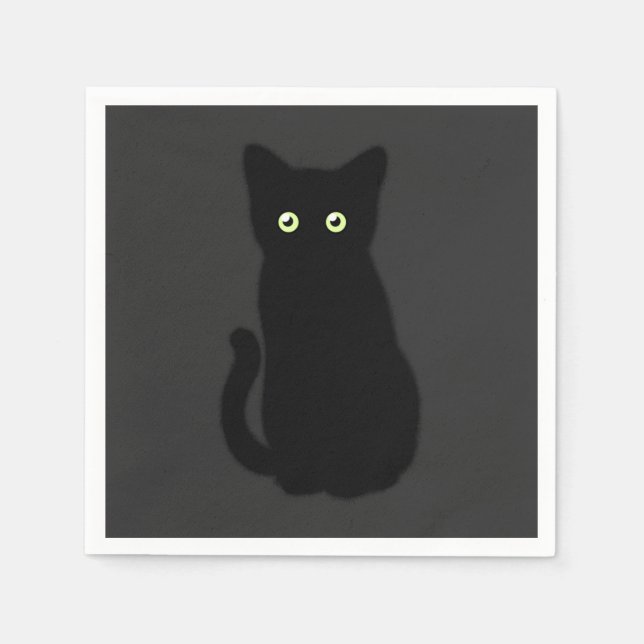 Black cat, cute kitten, spooktacular fun  napkin (Front)