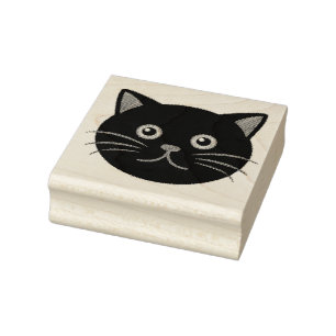 BLACK CAT CUTE  RUBBER STAMP
