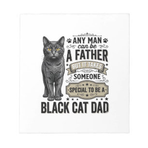 Black Cat Dad Vintage Engraving T-Shirt Design_1 Notepad