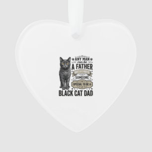 Black Cat Dad Vintage Engraving T-Shirt Design_1 Ornament